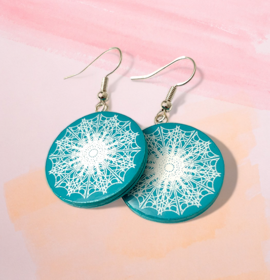 Round Kaleidoscope paper earrings