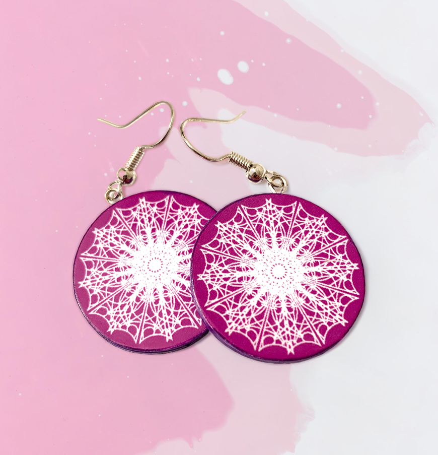 Round Kaleidoscope paper earrings