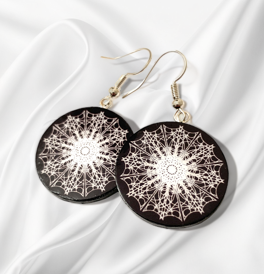 Round Kaleidoscope paper earrings
