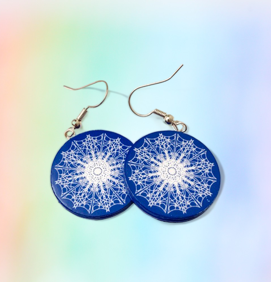 Round Kaleidoscope paper earrings