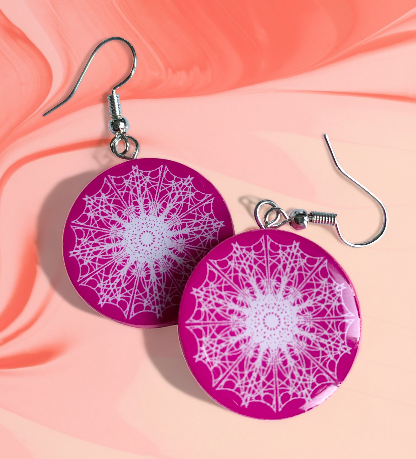Round Kaleidoscope paper earrings