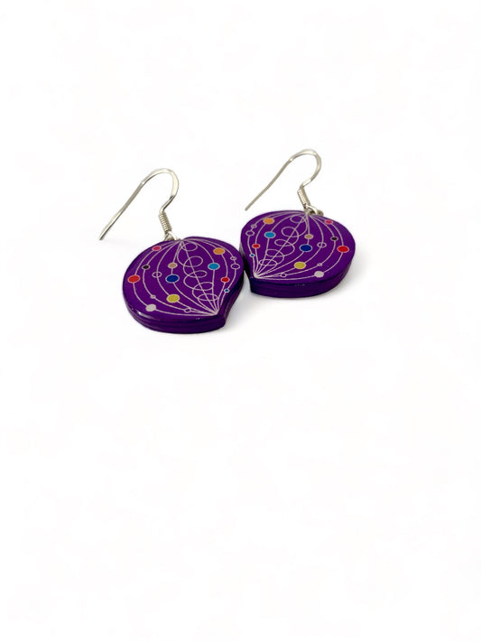Striped Pod shaped paper earrings