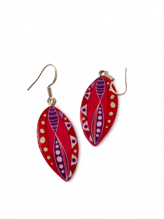 Marquise shaped paper earrings