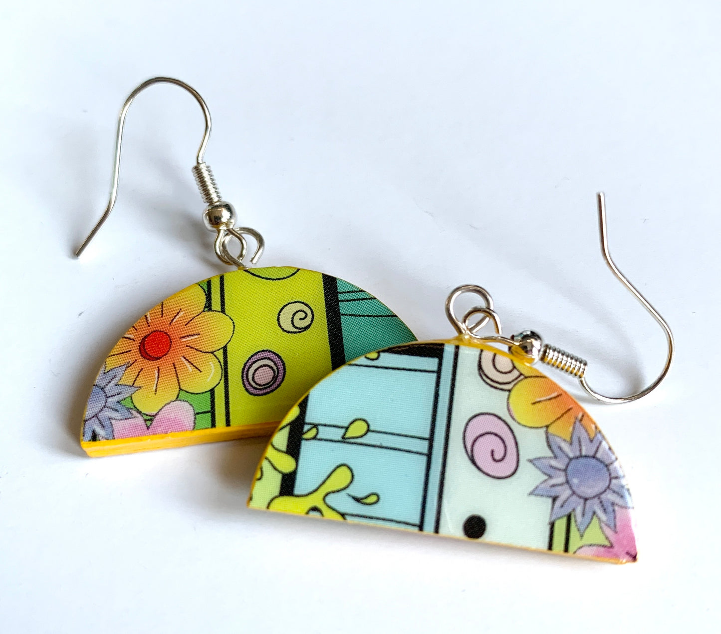 Flower Festival half circle paper earrings