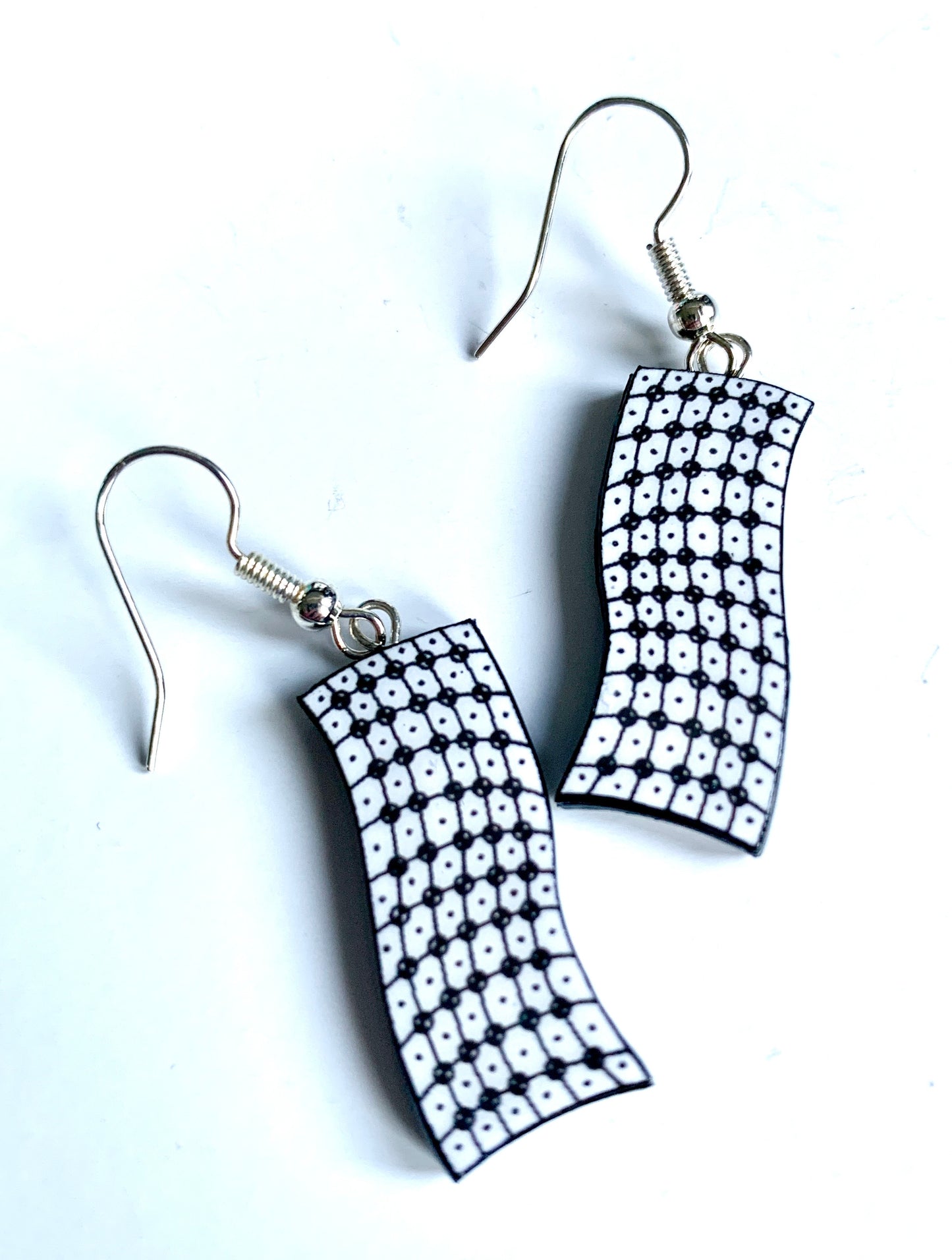 Oblong Curve shaped paper earrings