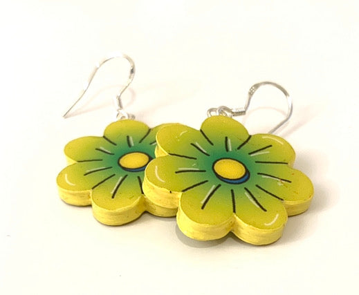 Blossom shaped paper earrings
