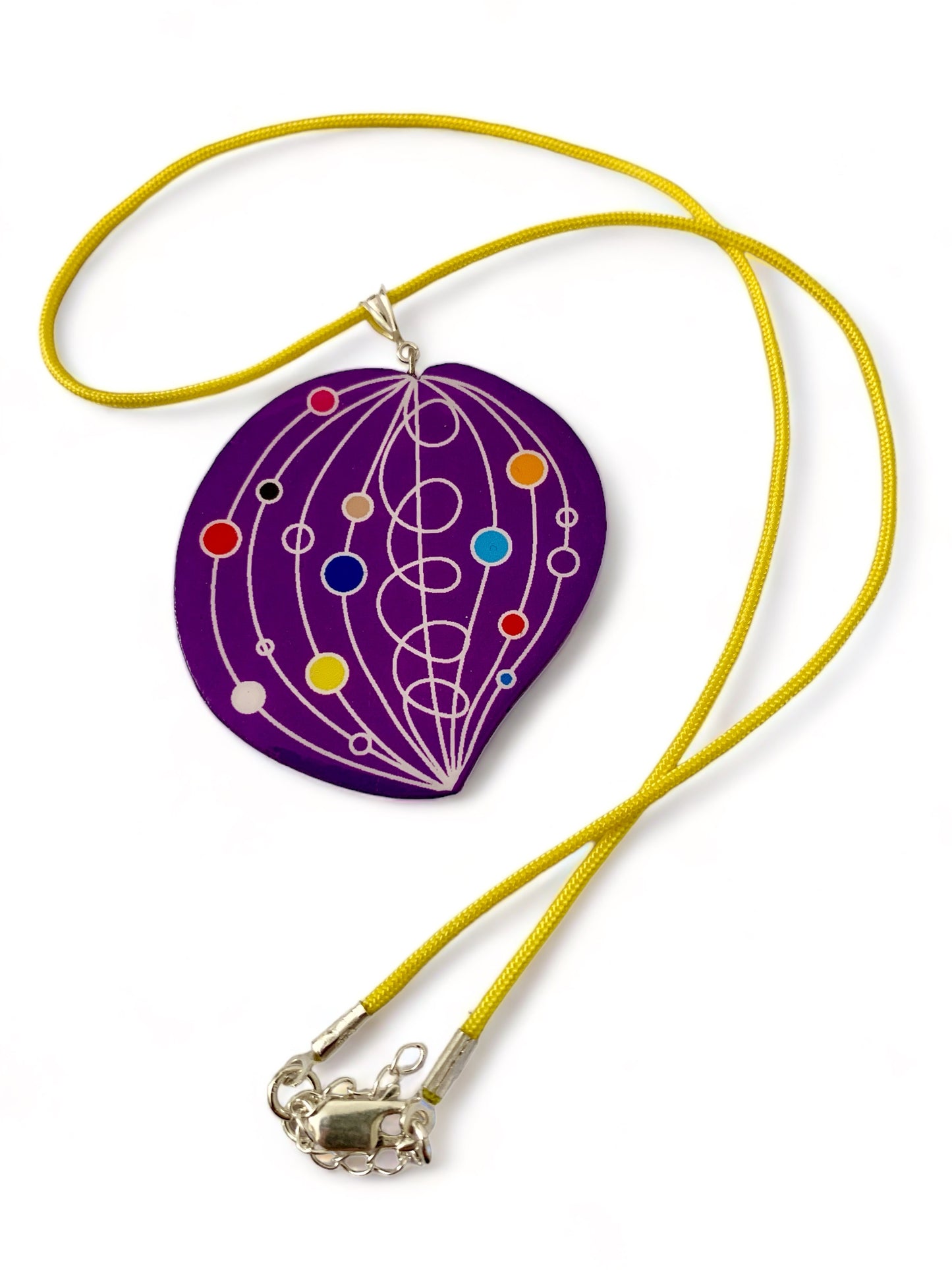 Striped Pod shaped paper pendant