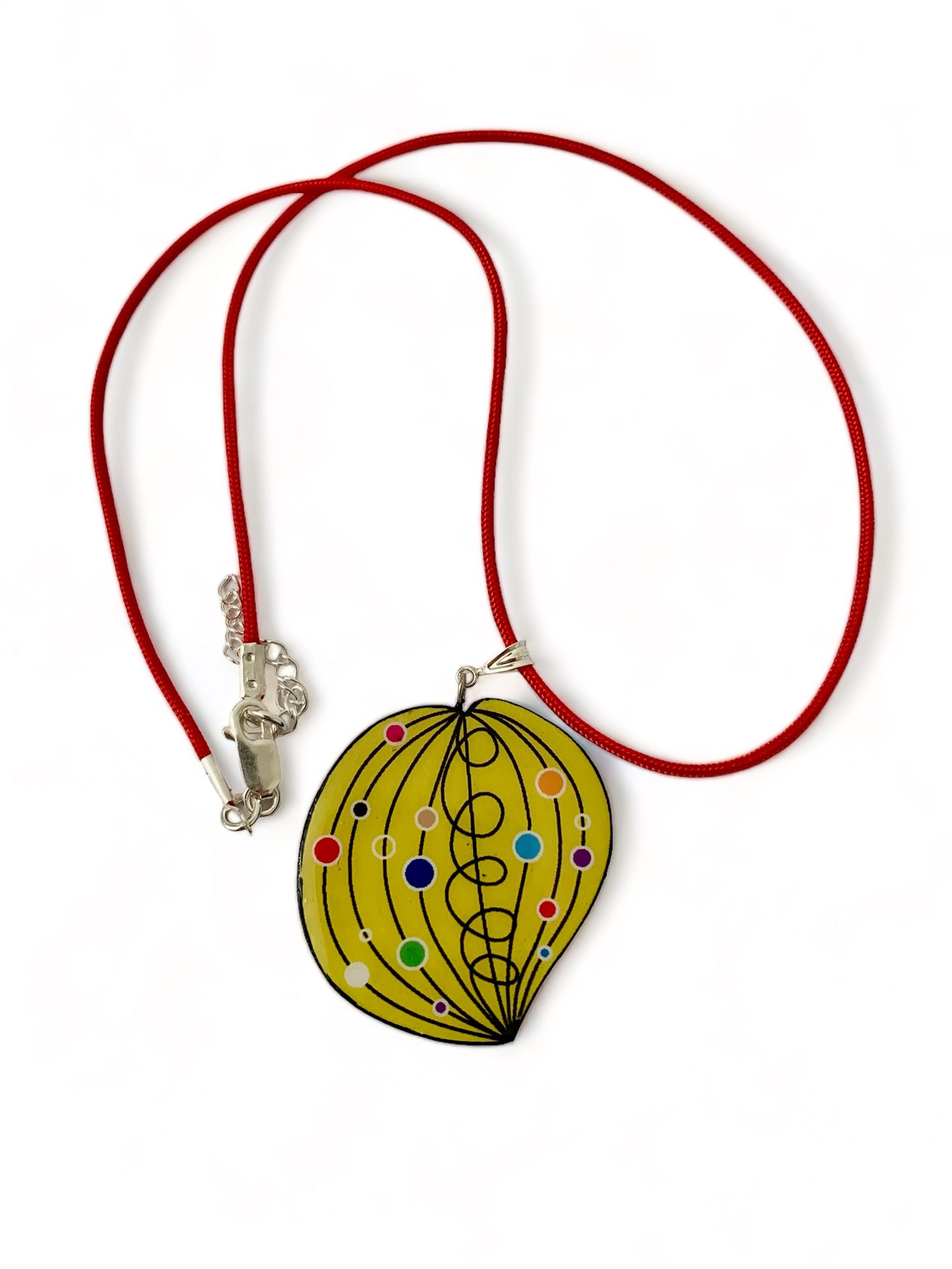 Striped Pod shaped paper pendant