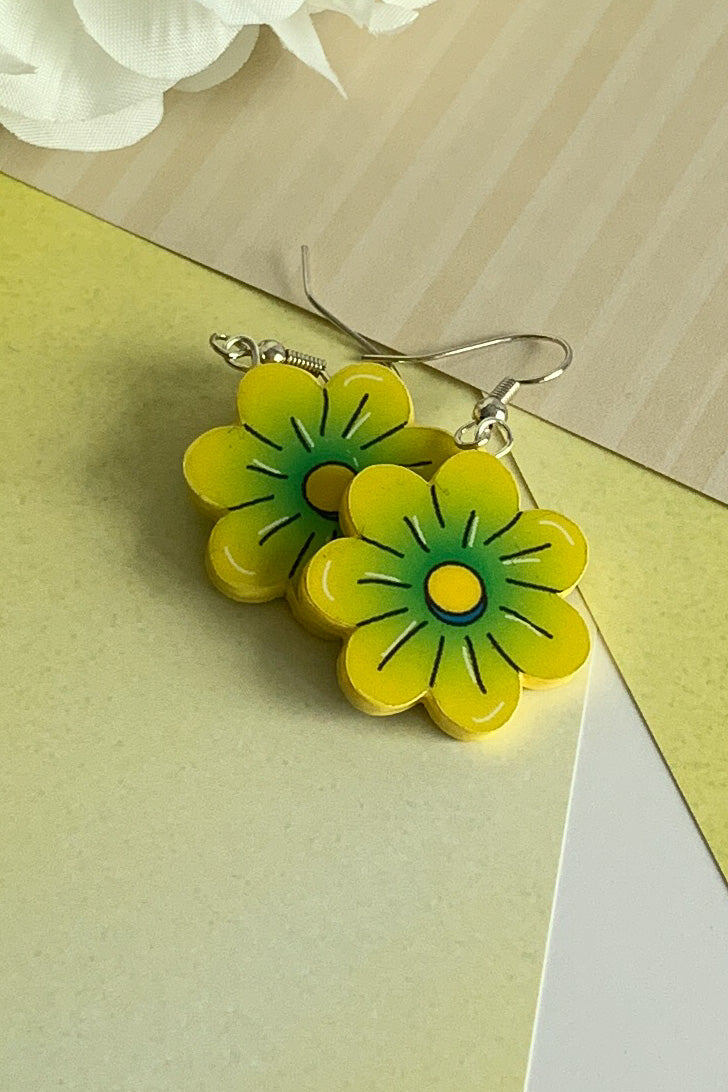 Blossom shaped paper earrings