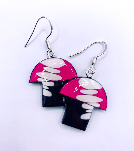 Retro Mushroom Paper Earrings