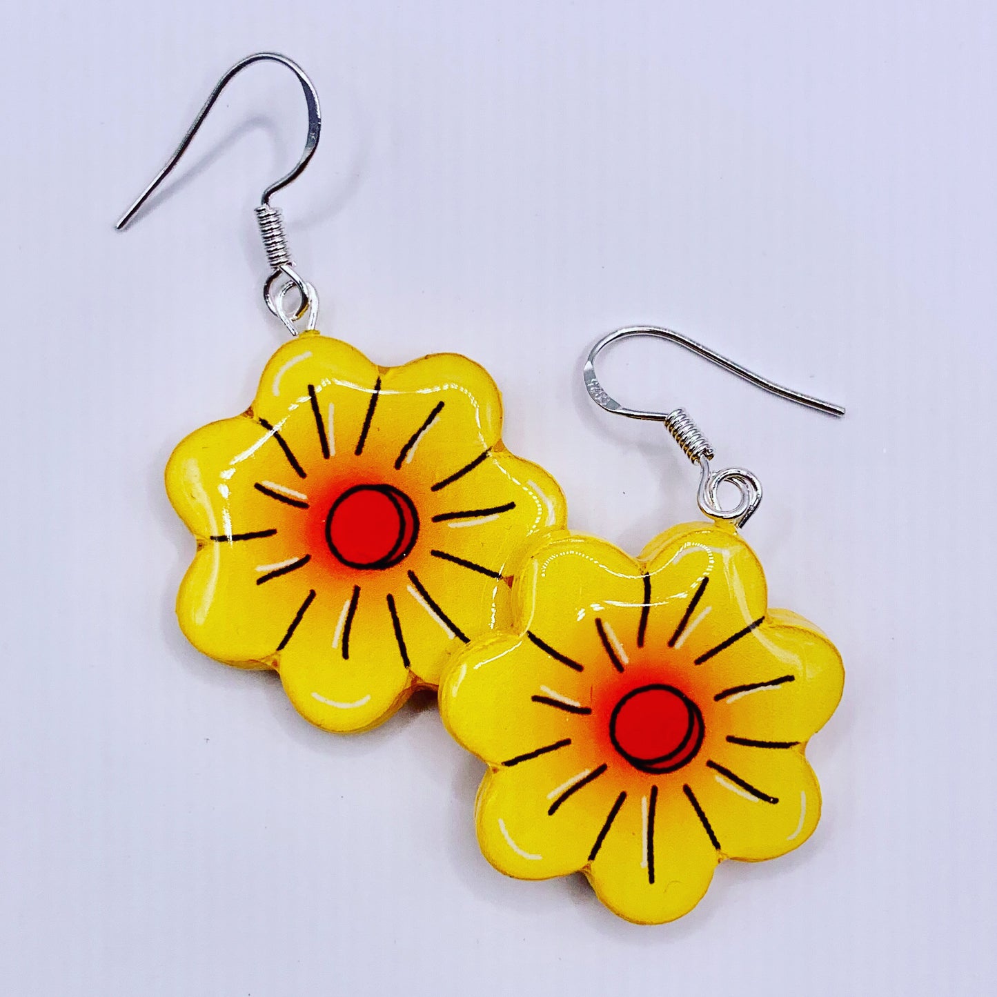 Blossom shaped paper earrings