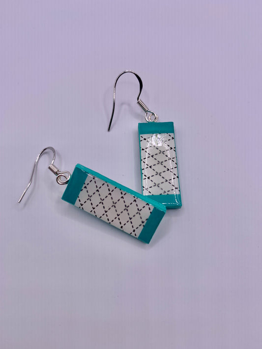 Narrow Oblong shaped paper earrings