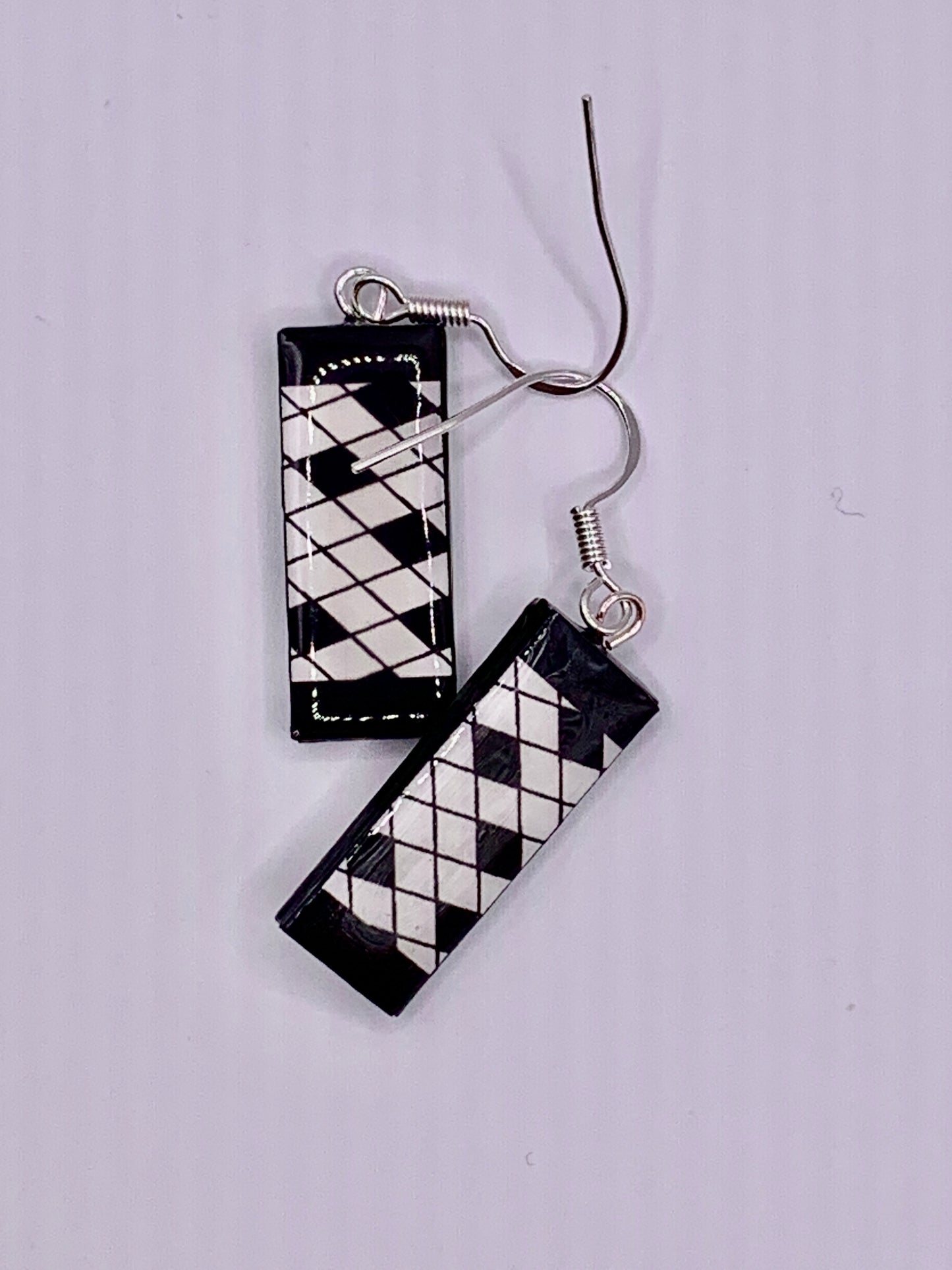 Narrow Oblong shaped paper earrings