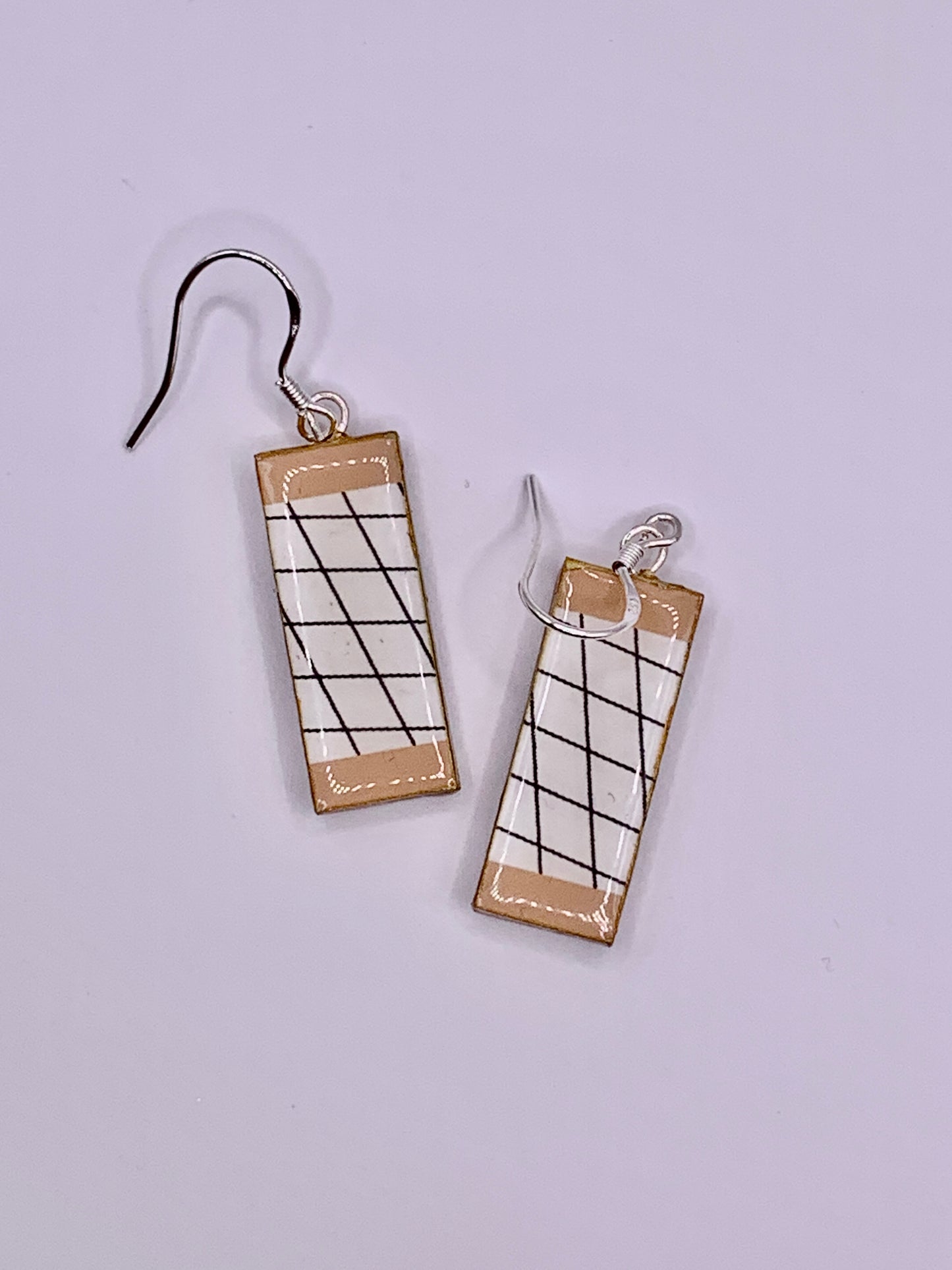 Narrow Oblong shaped paper earrings