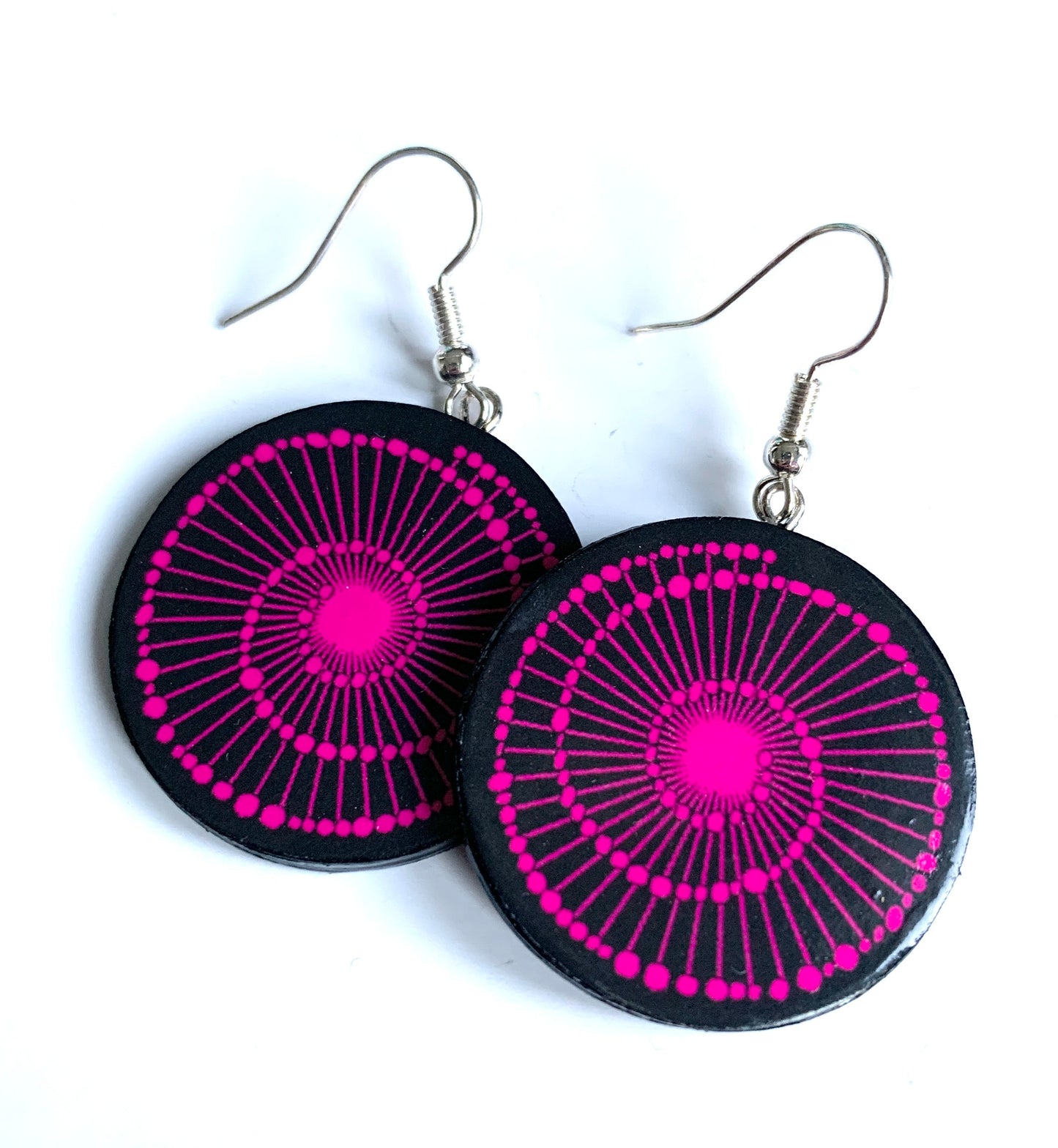 Spiral design round paper earrings