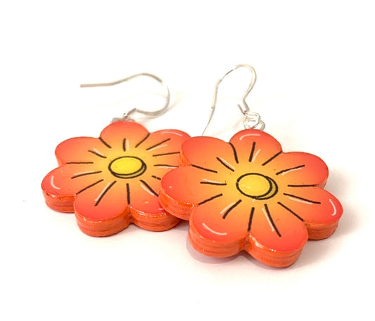 Blossom shaped paper earrings