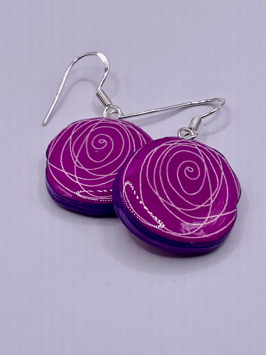 Rose shaped paper earrings