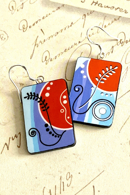 Oblong shaped paper earrings
