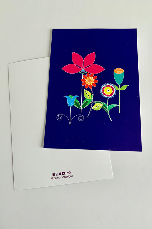 Mixed Flowers Postcard Print