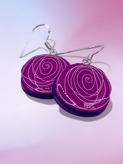 Rose shaped paper earrings