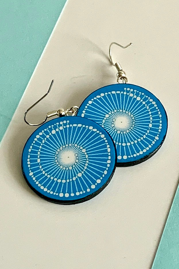 Spiral design round paper earrings
